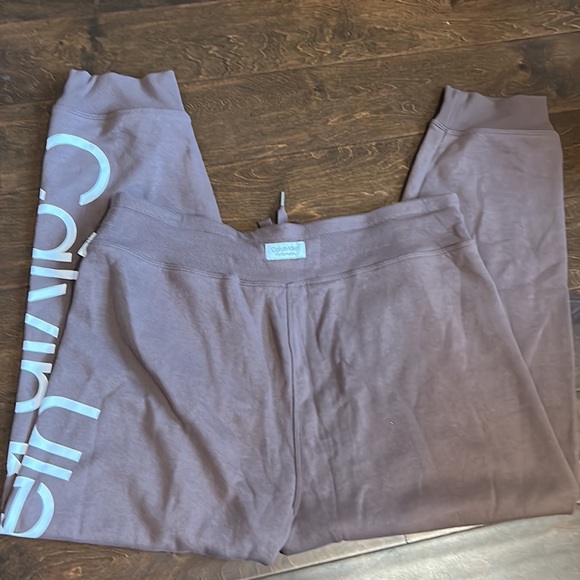 Calvin Klein Womens Sweatpants Plus sz 2X  Logo brown Nwt Drawstring - Picture 7 of 7